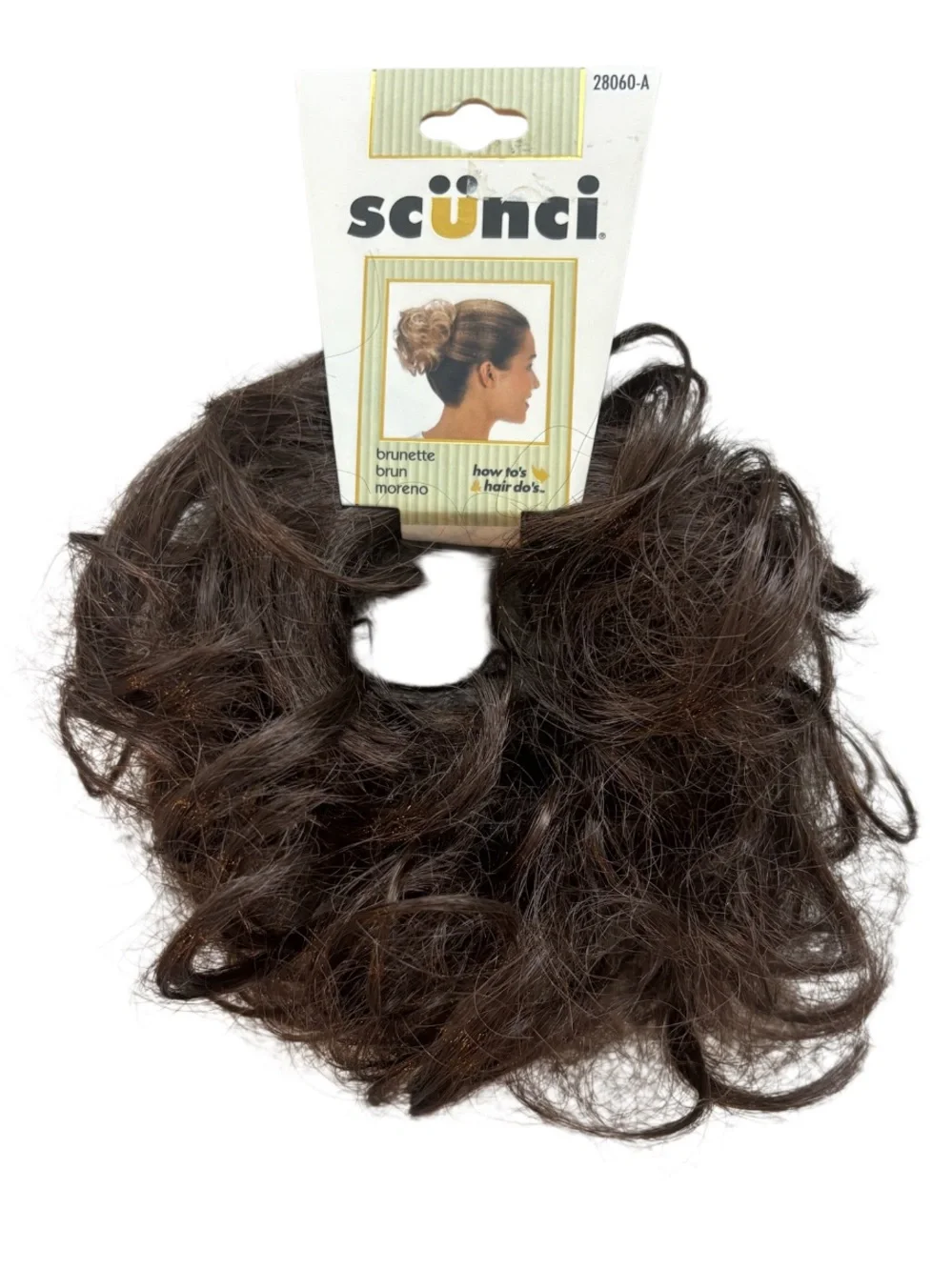 Scunci Brunette Messy Bun Hair Piece Scrunchie Updo Extension NEW Boho Brown